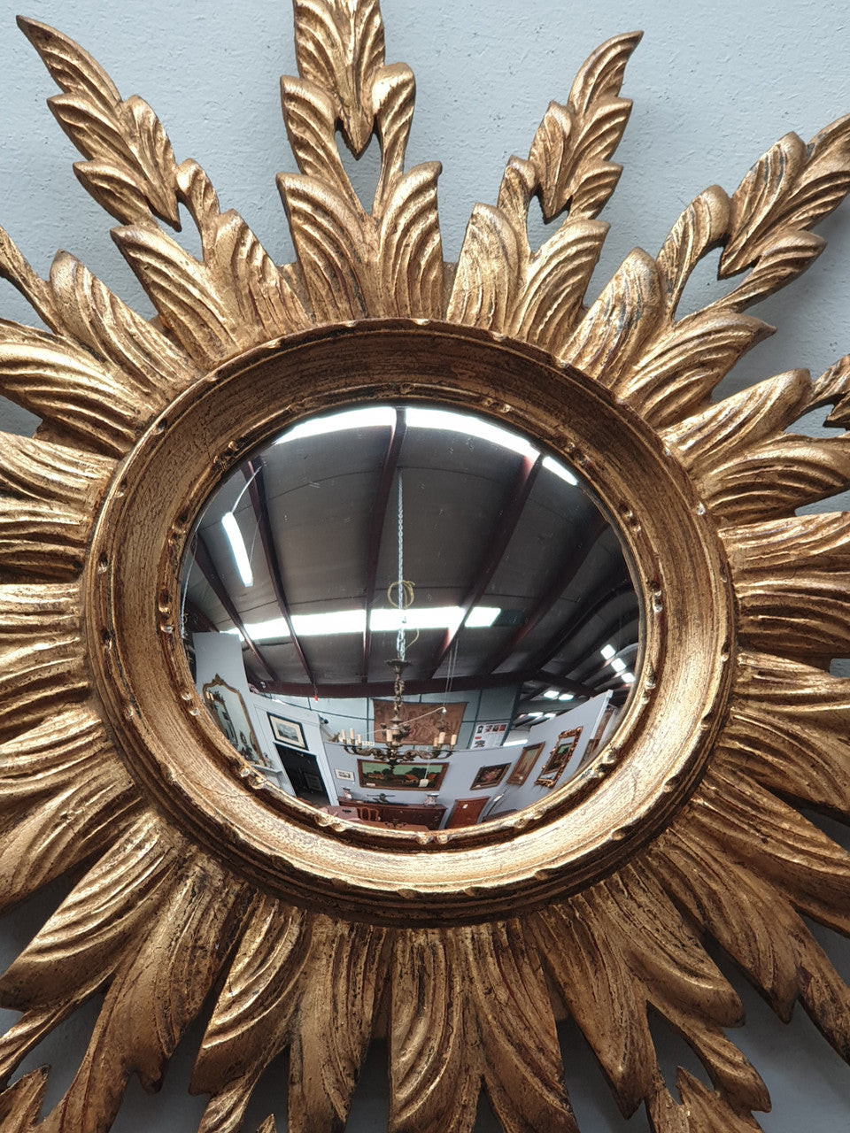 Gilt Wooden Convex Star Mirror | Antique & Vintage | Moonee Ponds Antiques | Australia Wide Delivery