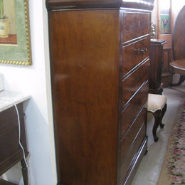 French Flame Mahogany Chest of Drawers