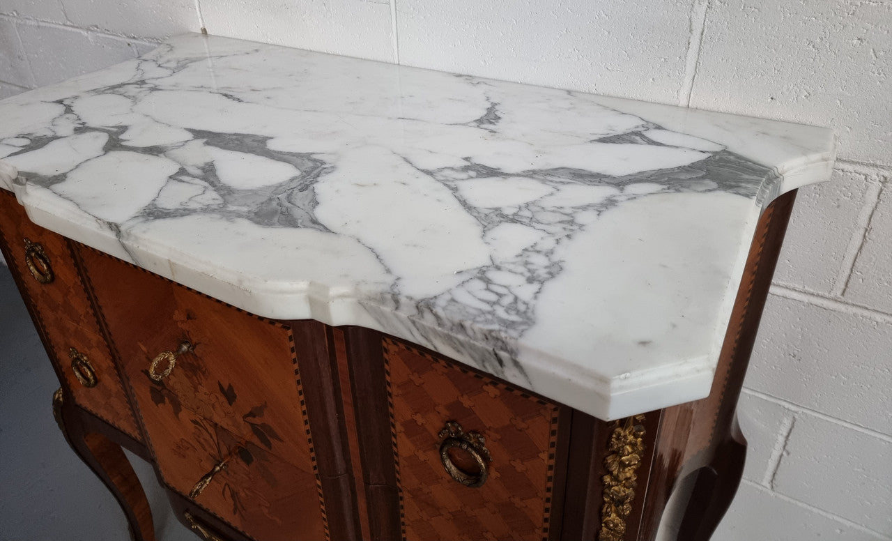 Beautiful French Marquetry Inlaid Transitional Commode | Antique & Vintage | Moonee Ponds Antiques | Australia Wide Delivery
