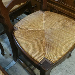 Set of six French oak Dining Chairs-1