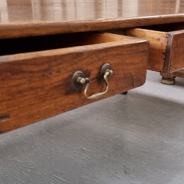 Amazing 19th Century French Oak Farmhouse style dining table with three drawers. It is made from three large planks of wood which is very hard to find. It is also very wide with a width of 105.5 cm. It is in good original detailed condition.