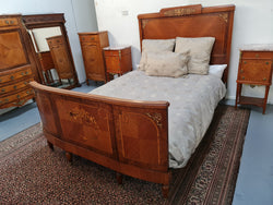 French Louis XV Style Bow Fronted Queen Size Bed | Antique & Vintage | Moonee Ponds Antiques | Australia Wide Delivery