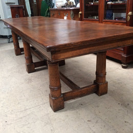 French Parquetry Top Farmhouse Table