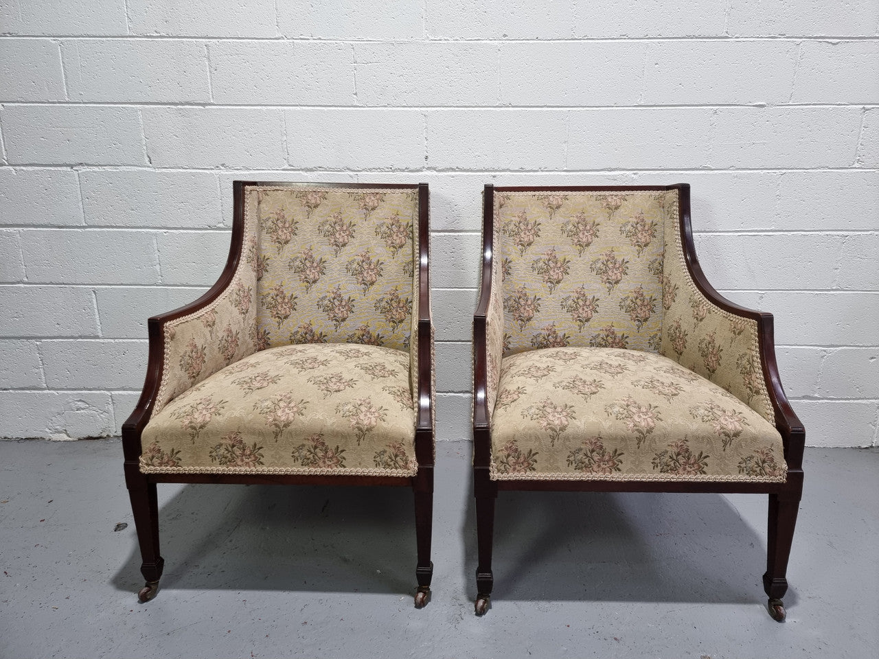 "A" Pair of Regency Style Wing Back Armchairs | Antique & Vintage | Moonee Ponds Antiques | Australia Wide Delivery