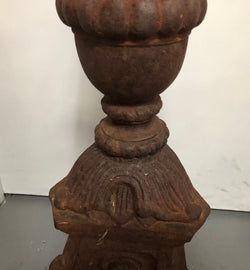 Rustic French Pair Of Tall Heavy Cast Iron Candlesticks | Antique & Vintage | Moonee Ponds Antiques | Australia Wide Delivery