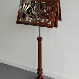 Attractive carved “Duet” reproduction music stand. Excellent condition.