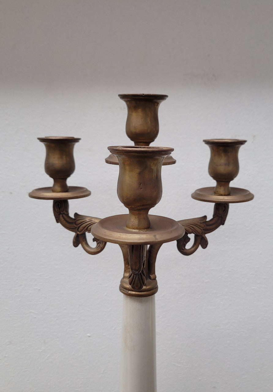Vintage Decorative Ceramic & Metal Candlestick