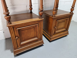 Pair of French Oak Marble Top Open Shelf Bedside Cabinets | Antique & Vintage | Moonee Ponds Antiques | Australia Wide Delivery