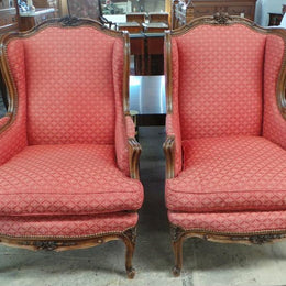 Pair Of French Carved Louis XV Style Fauteuils
