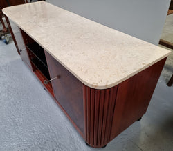 Art Deco Style Low Line Marble Top Cabinet | Antique & Vintage | Moonee Ponds Antiques | Australia Wide Delivery