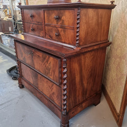 Rare Georgian Flame Mahogany Miniature Chest on Chest