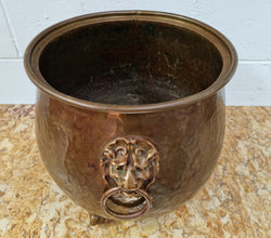 French Brass Antique Jardinière With Lion Heads | Antique & Vintage | Moonee Ponds Antiques | Australia Wide Delivery