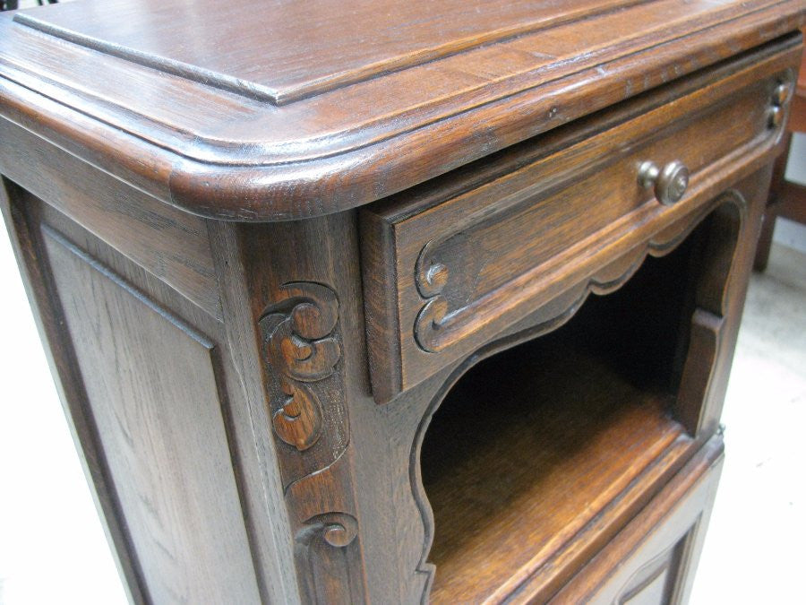 French Oak Bedside Cabinet