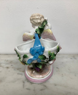 Victorian Ceramic Figure Of Cupid Carrying A Basket | Antique & Vintage | Moonee Ponds Antiques | Australia Wide Delivery