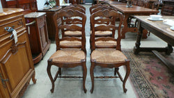 Set of Six French Oak Rush Seat Dining Chairs | Antique & Vintage | Moonee Ponds Antiques | Australia Wide Delivery