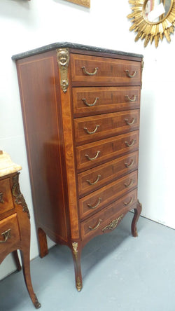 Inlaid French Seven Drawer Semainier | Antique & Vintage | Moonee Ponds Antiques | Australia Wide Delivery