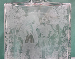 Stunning Baccarat Crystal (France) Engraved (Musketeers) Decanter | Antique & Vintage | Moonee Ponds Antiques | Australia Wide Delivery