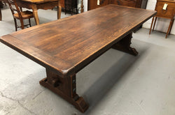 French Oak Stretcher Base Farmhouse Dining Table | Antique & Vintage | Moonee Ponds Antiques | Australia Wide Delivery