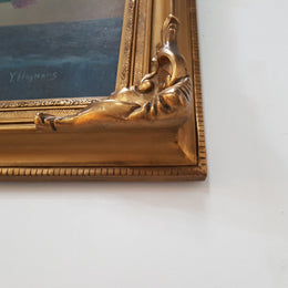 Beautiful Antique Dutch Framed Floral Oil Painting