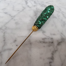Art Deco Green Hat Pin