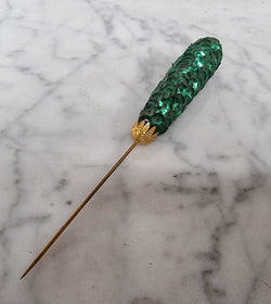 Art Deco Green Hat Pin | Antique & Vintage | Moonee Ponds Antiques | Australia Wide Delivery