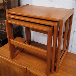 Retro Teak nest of three tables that have been sourced locally and are in good original condition.