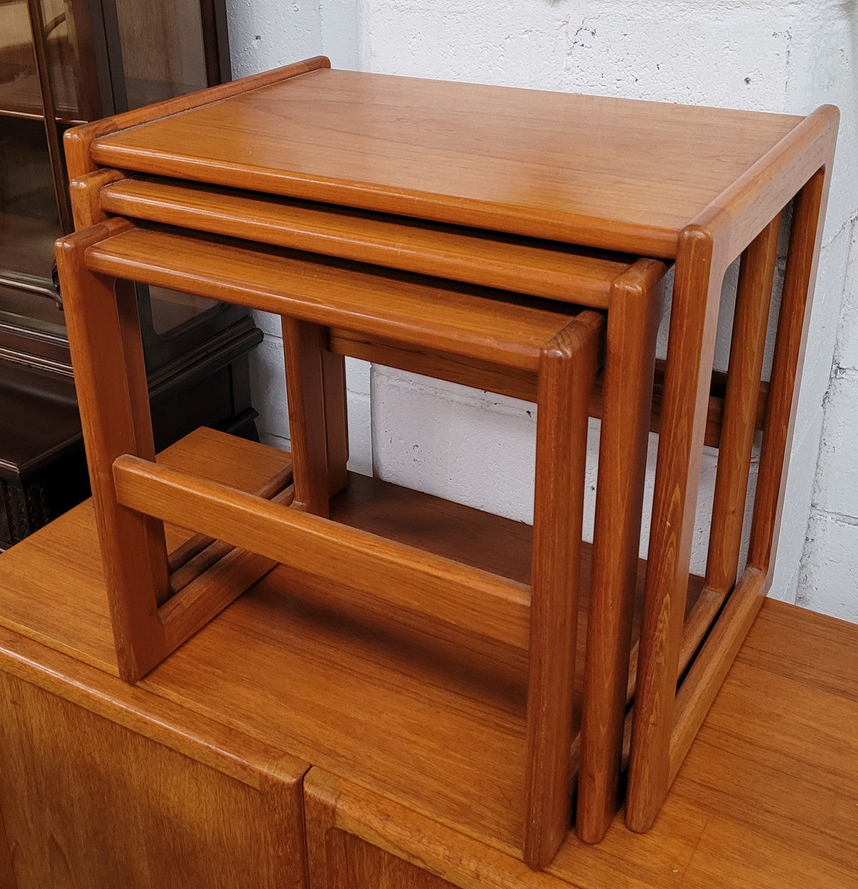 Retro Teak Nest of Three Tables | Antique & Vintage | Moonee Ponds Antiques | Australia Wide Delivery