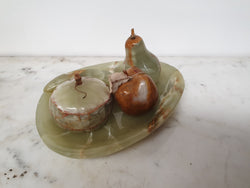 Unusual Alabaster Set Of 4 Fruit On Plate | Antique & Vintage | Moonee Ponds Antiques | Australia Wide Delivery