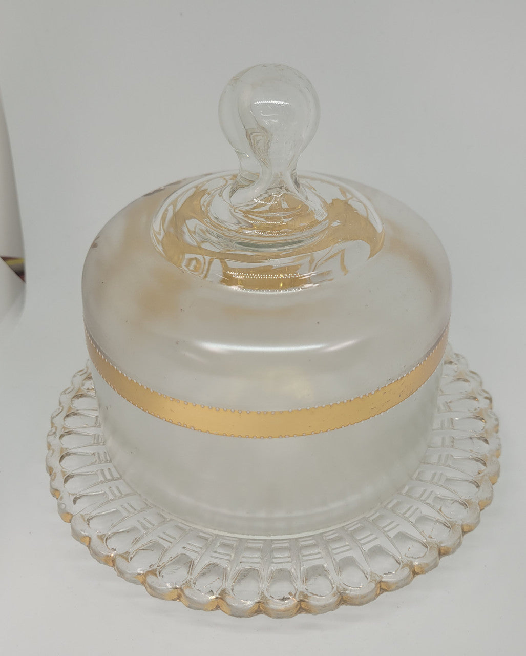 Victorian Etched Glass Top Cheese Butter Dish | Antique & Vintage | Moonee Ponds Antiques | Australia Wide Delivery
