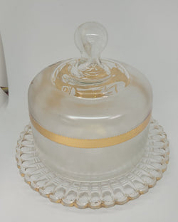 Victorian Etched Glass Top Cheese Butter Dish | Antique & Vintage | Moonee Ponds Antiques | Australia Wide Delivery