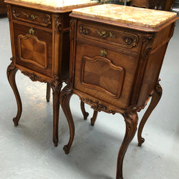Beautiful Pair Of French Carved Bedside Cabinets