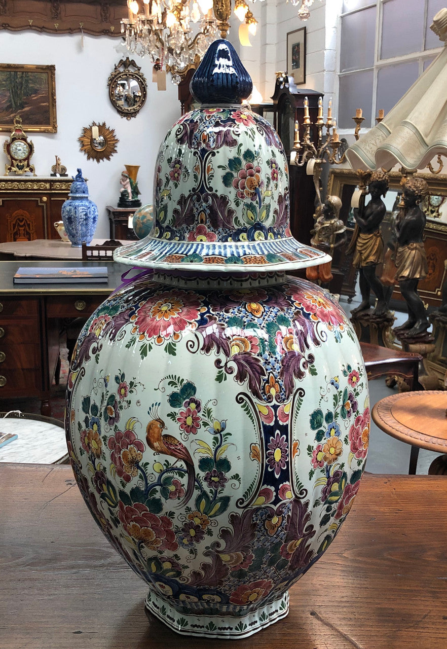 Stunning Large Antique Delft Lidded Vase | Antique & Vintage | Moonee Ponds Antiques | Australia Wide Delivery