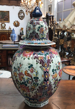 Stunning Large Antique Delft Lidded Vase | Antique & Vintage | Moonee Ponds Antiques | Australia Wide Delivery