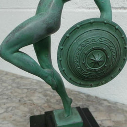 French Art Deco Sculpture Of Nude With Trumpet By Guerbe