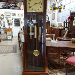 Art Deco Figured Walnut Grandfather Clock