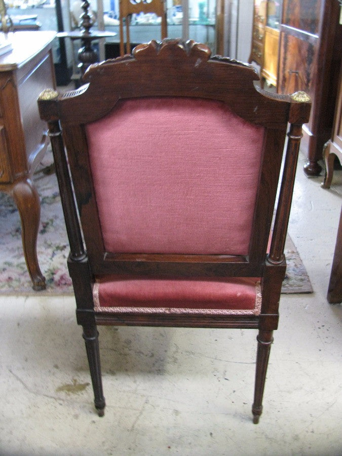 Antique French Rosewood Upholstered Chair