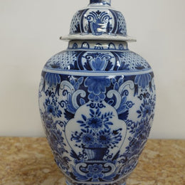 Antique Delftware Lidded Vase