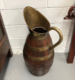 Large French Oak Coopered With Copper Wine Jug | Antique & Vintage | Moonee Ponds Antiques | Australia Wide Delivery