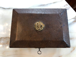Antique Leather Lockable Trinket Box | Antique & Vintage | Moonee Ponds Antiques | Australia Wide Delivery