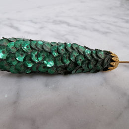 Art Deco Green Hat Pin