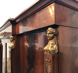 Superb Four Door French Empire Flame Mahogany Bookcase | Antique & Vintage | Moonee Ponds Antiques | Australia Wide Delivery