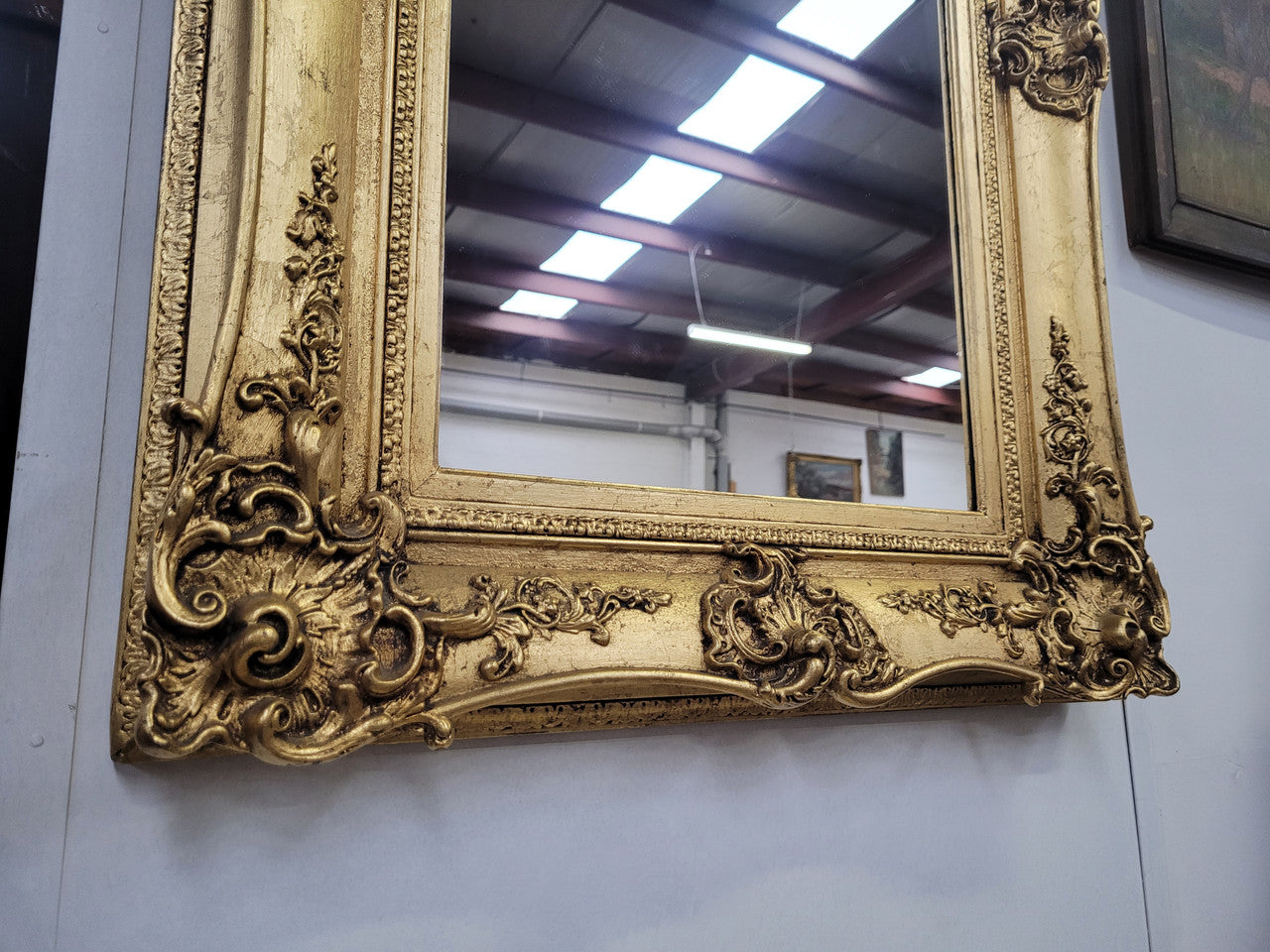Stunning Antique Carved Gilt Wood Framed Mirror