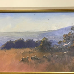 Beautiful oil on board landscape by English born  (Richard Chamerski) born in 1951 and began painting full time in 1978. He paints Traditional Impressionist landscapes and seascapes, and his work is represented throughout Australia. Painting measurements without frame is height 20 cm length 72 cm