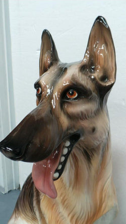 Life Size Mid Century Italian Porcelain German Shepherd | Antique & Vintage | Moonee Ponds Antiques | Australia Wide Delivery