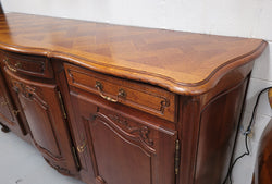 French Oak Louis XV Style 3 Drawer 3 Door Parquetry Top Sideboard | Antique & Vintage | Moonee Ponds Antiques | Australia Wide Delivery