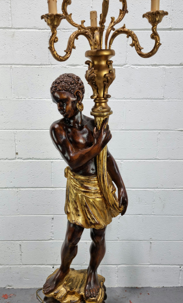19th Century Wooden Italian Blackamoor Floor Lamp | Antique & Vintage | Moonee Ponds Antiques | Australia Wide Delivery