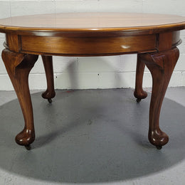 Period blackwood two leaf extension table. It can comfortably sit six people and eight when extend. It is in good original detailed condition.