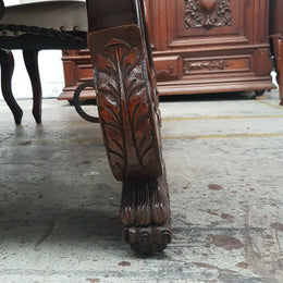 French Oak Spanish Style Parquetry Top Extension Table