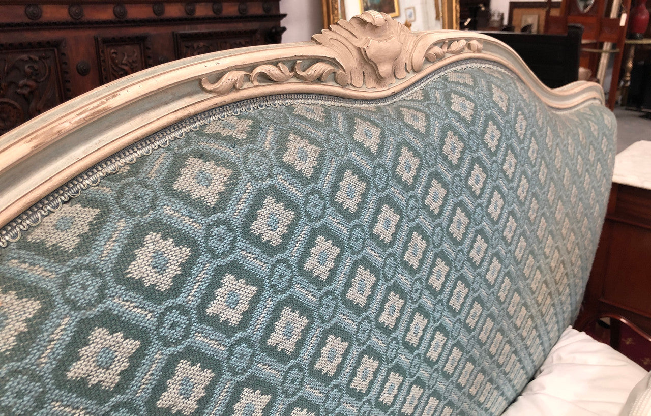 Painted Louis XV Style Upholstered Queen Size Bed | Antique & Vintage | Moonee Ponds Antiques | Australia Wide Delivery