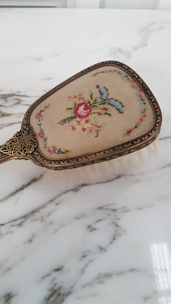 Vintage Embroidered Hair Brush